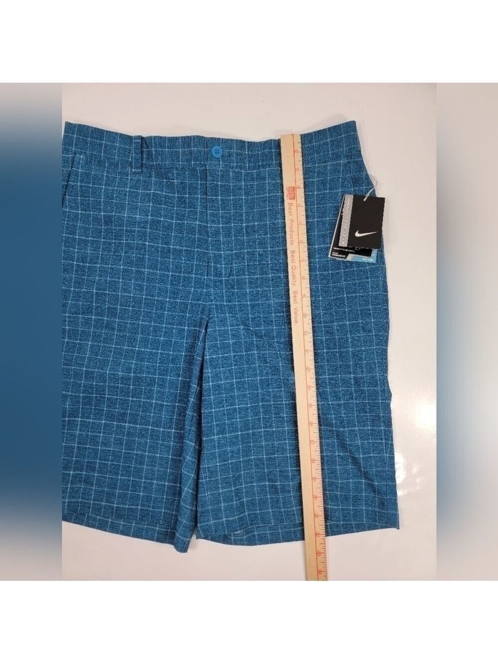 NEW Nike Dri-Fit Golf Shorts Men's Size 32 x11 Blue Check Plaid Standard Fit NWT - Picture 7 of 12